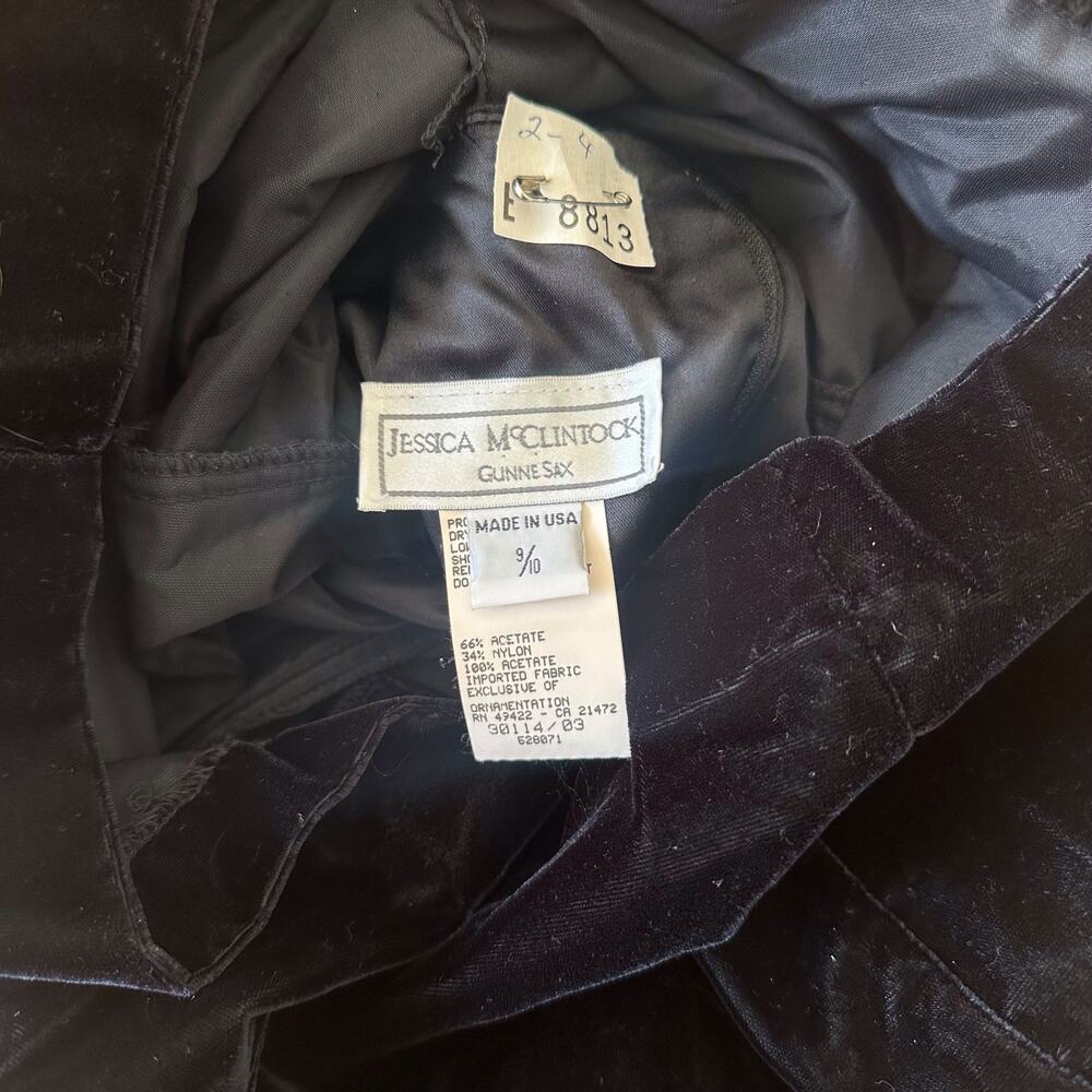 Jessica McClintock Gunne Sax Black Velvet Sequin Halter Dress 9/10 - Picture 6 of 6